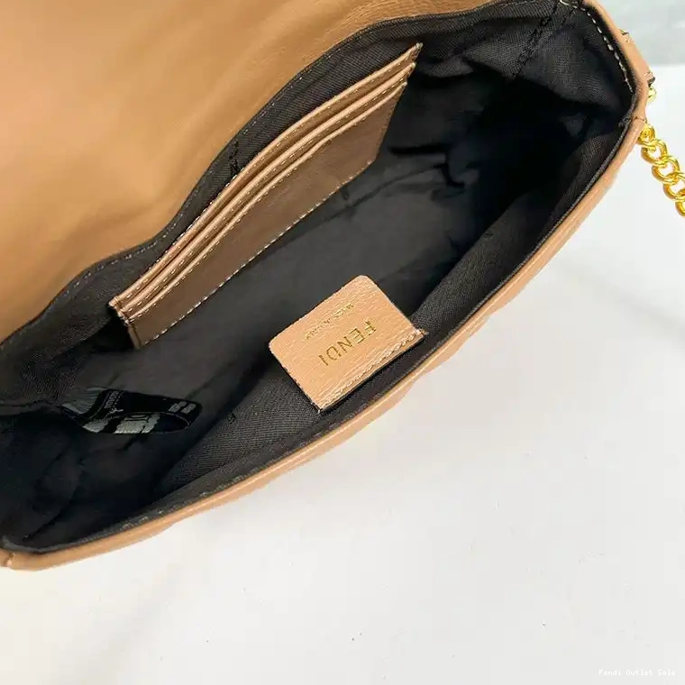 Cheap Mini Baguette Fendi Nappa FF Brown Motif In Bag Leather 0507